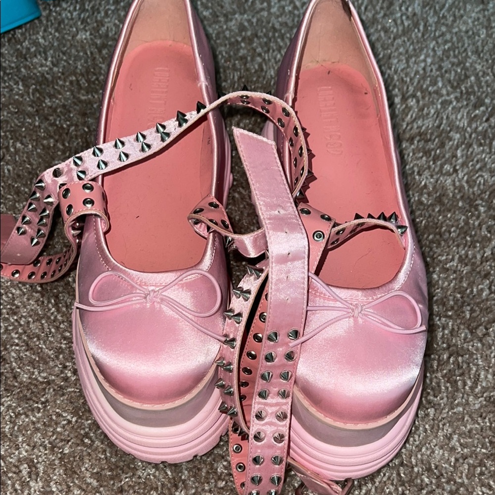 Used current mood Pink Platform Studded Women's Shoes - Picture 3 of 7